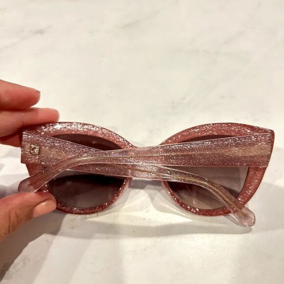 Womens thick mauve retro glitter sunglasses - Picture 4 of 4